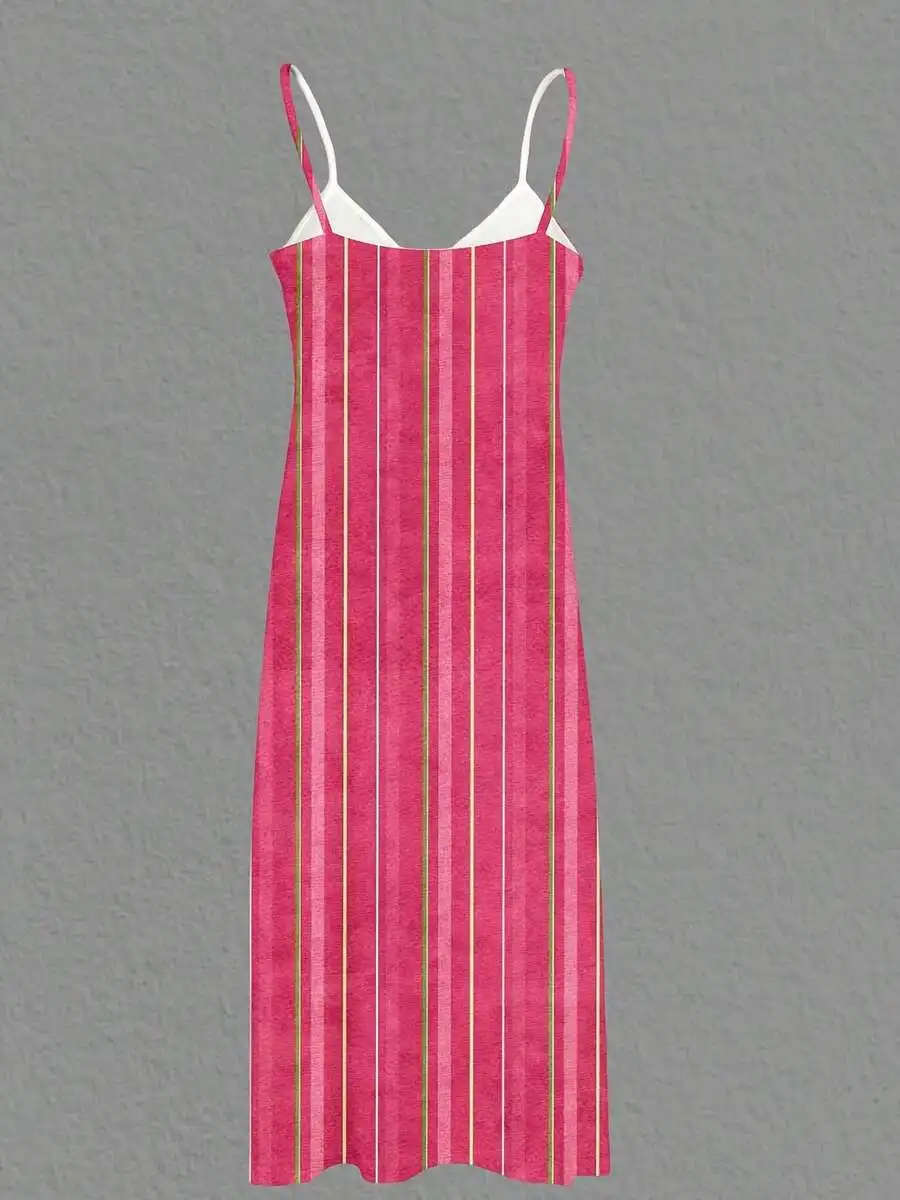 Women Sleeveless Maxi Dress Pink Vertical Stripes Beach Vacation Summer Casual Long Dress
Women Sleeveless Maxi Dress Pink Vertical Stripes Beach Vacation Summer Casual Long Dress