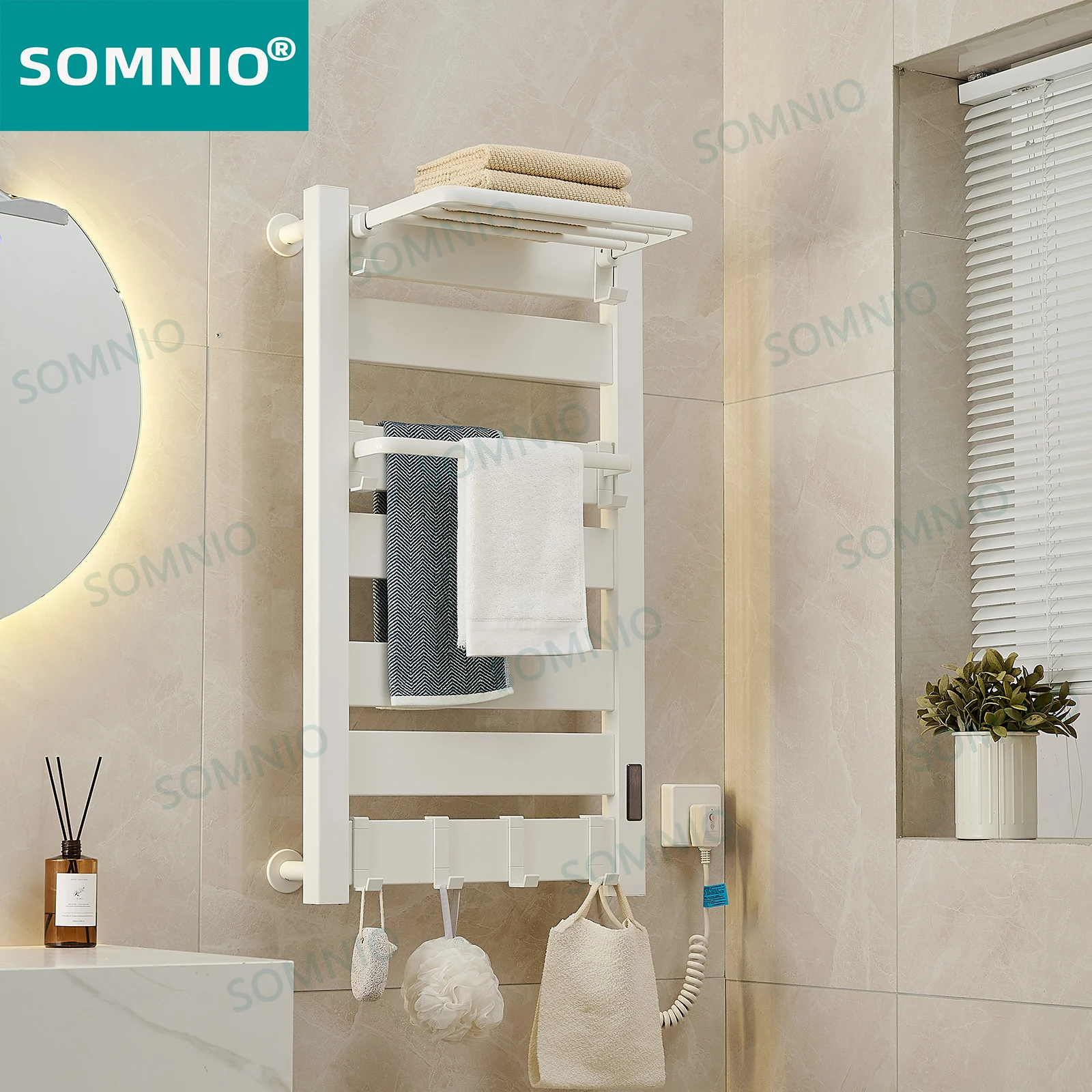 SOMNIO Wall Mounted Carbon Fiber Heating Space Aluminum Bathroom Intelligent Wifi Connection Heating Towel Rack Drying Rack
SOMNIO Wall Mounted Carbon Fiber Heating Space Aluminum Bathroom Intelligent Wifi Connection Heating Towel Rack Drying Rack