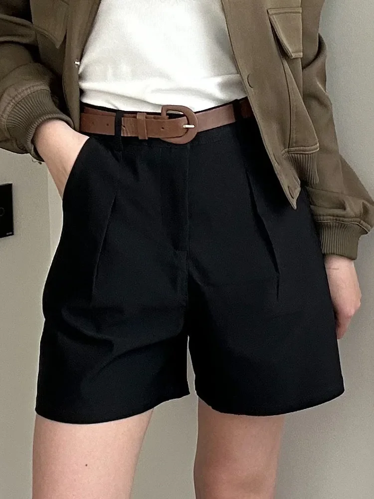 Black Plain Shorts For Women Summer High Waist Loose Straight Suit Office Shorts For Ladies White Women's Bermuda Shorts Casual
Black Plain Shorts For Women Summer High Waist Loose Straight Suit Office Shorts For Ladies White Women's Bermuda Shorts Casual