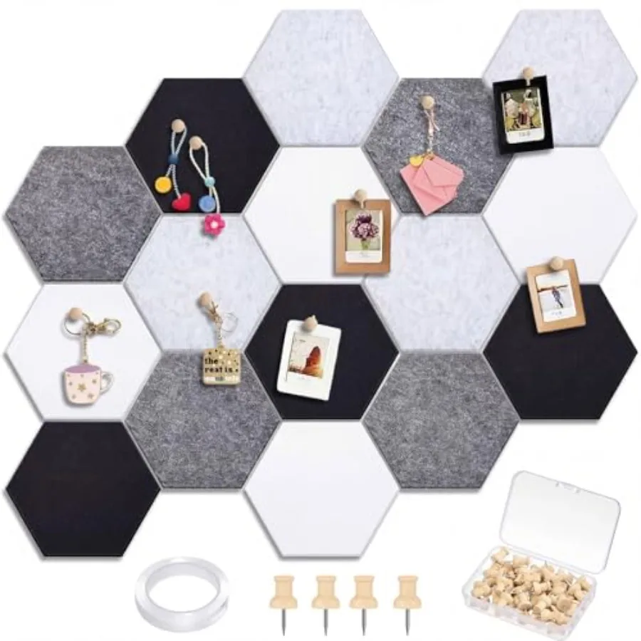 16 Pcs Hexagon Cork Board for Walls with 50 Wooden Push Ps Felt DIY Tiles Notice with Nano Tape Hangg Bullet Board for Home Pho
16 Pcs Hexagon Cork Board for Walls with 50 Wooden Push Ps Felt DIY Tiles Notice with Nano Tape Hangg Bullet Board for Home Pho