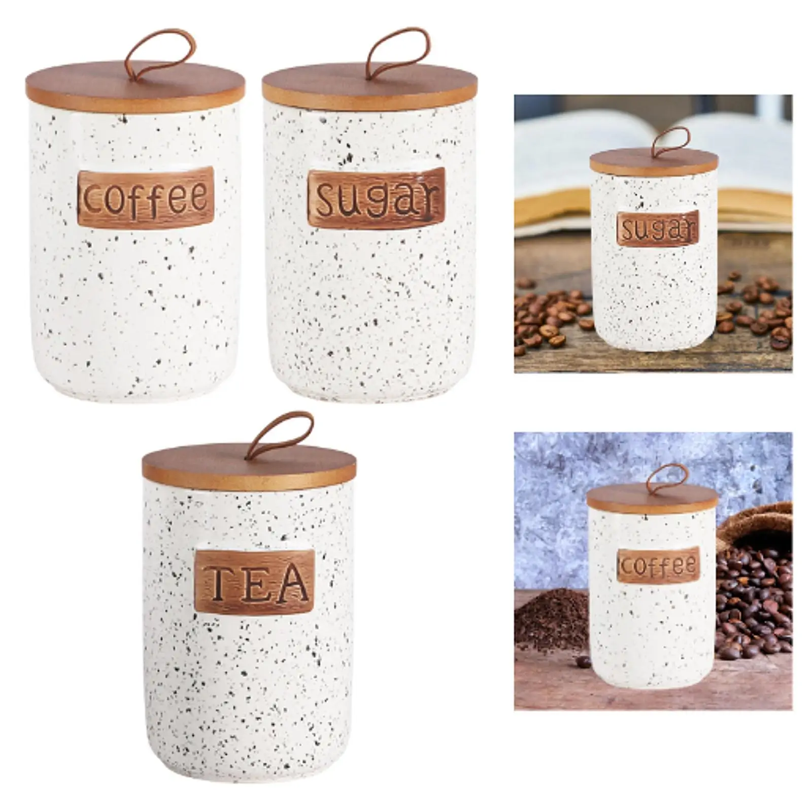 Ceramic Canister Seal Jar with Top Handle Portable Decorative Farmhouse Kitchen Pantry Organization Countertop Food Storage Jar
Ceramic Canister Seal Jar with Top Handle Portable Decorative Farmhouse Kitchen Pantry Organization Countertop Food Storage Jar