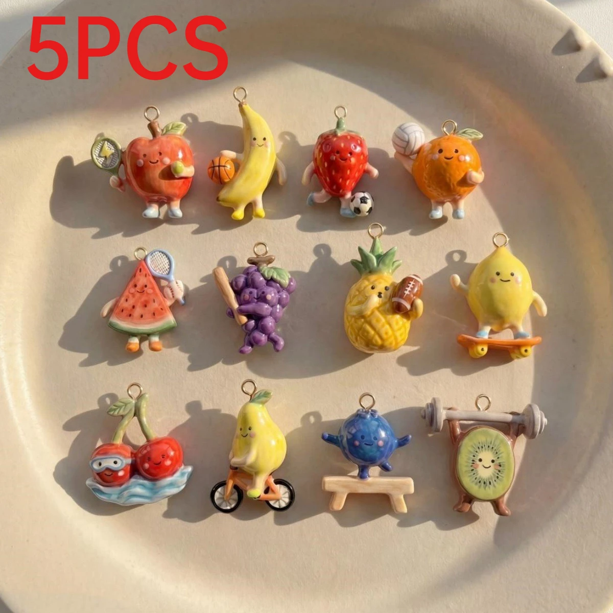 5Pcs Cartoon Sports Fruit Charms Cute Fruit Sports Equipment Pendants DIY Jewelry Making Accessories For Earrings Bracelets
5Pcs Cartoon Sports Fruit Charms Cute Fruit Sports Equipment Pendants DIY Jewelry Making Accessories For Earrings Bracelets