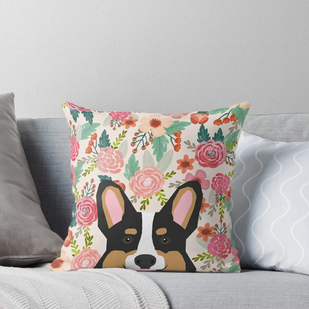 Tricolored Corgi cute corgi florals dog portrait custom dog art pet friendly dog head cell case by PetFriendly Throw Pillow
Tricolored Corgi cute corgi florals dog portrait custom dog art pet friendly dog head cell case by PetFriendly Throw Pillow