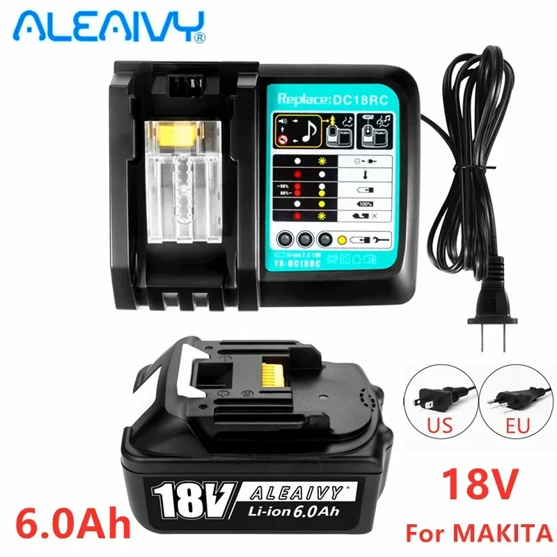 Latest BL1830 18V 6000mAh Battery and charger For Makita 18V Battery Rechargeable Replacement BL1840 BL1850 BL1860 BL1860B Tools
Latest BL1830 18V 6000mAh Battery and charger For Makita 18V Battery Rechargeable Replacement BL1840 BL1850 BL1860 BL1860B Tools