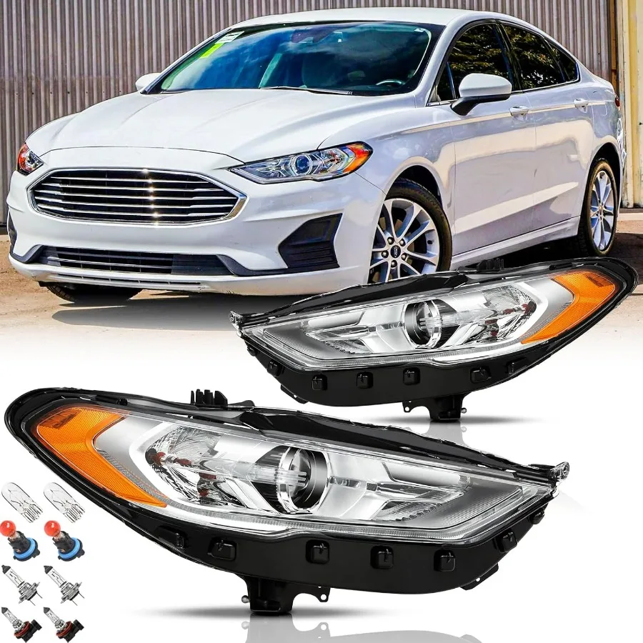 Headlights Assembly Pair with Bulbs for 2017 2018 2019 2020 Ford Fusion (2nd Gen Facelift) Halogen Head Lights Headlamps w/LED D
Headlights Assembly Pair with Bulbs for 2017 2018 2019 2020 Ford Fusion (2nd Gen Facelift) Halogen Head Lights Headlamps w/LED D