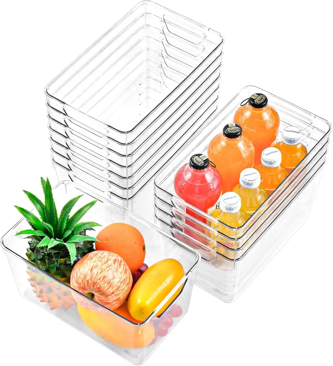 12 Pack Clear Plastic Storage Bins with Handles, Stackable Organizers for Pantry, Cabinet, Fridge
12 Pack Clear Plastic Storage Bins with Handles, Stackable Organizers for Pantry, Cabinet, Fridge