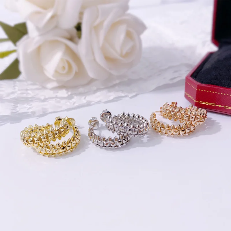 High Quality Coppe Punk Style Rivets Earring AAA Zircon Stud Earrings For Women Wedding Fashion Jewelry
High Quality Coppe Punk Style Rivets Earring AAA Zircon Stud Earrings For Women Wedding Fashion Jewelry