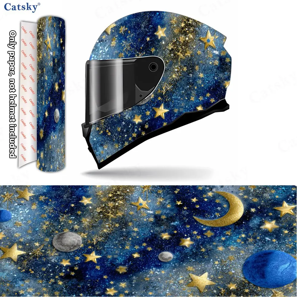 Dreamy Galaxy Stars and Moon Art Helmet Vinyl Wraps, Waterproof Scratch-Resistant Full Face Helmet Decals, Durable PVC Decoratio
Dreamy Galaxy Stars and Moon Art Helmet Vinyl Wraps, Waterproof Scratch-Resistant Full Face Helmet Decals, Durable PVC Decoratio