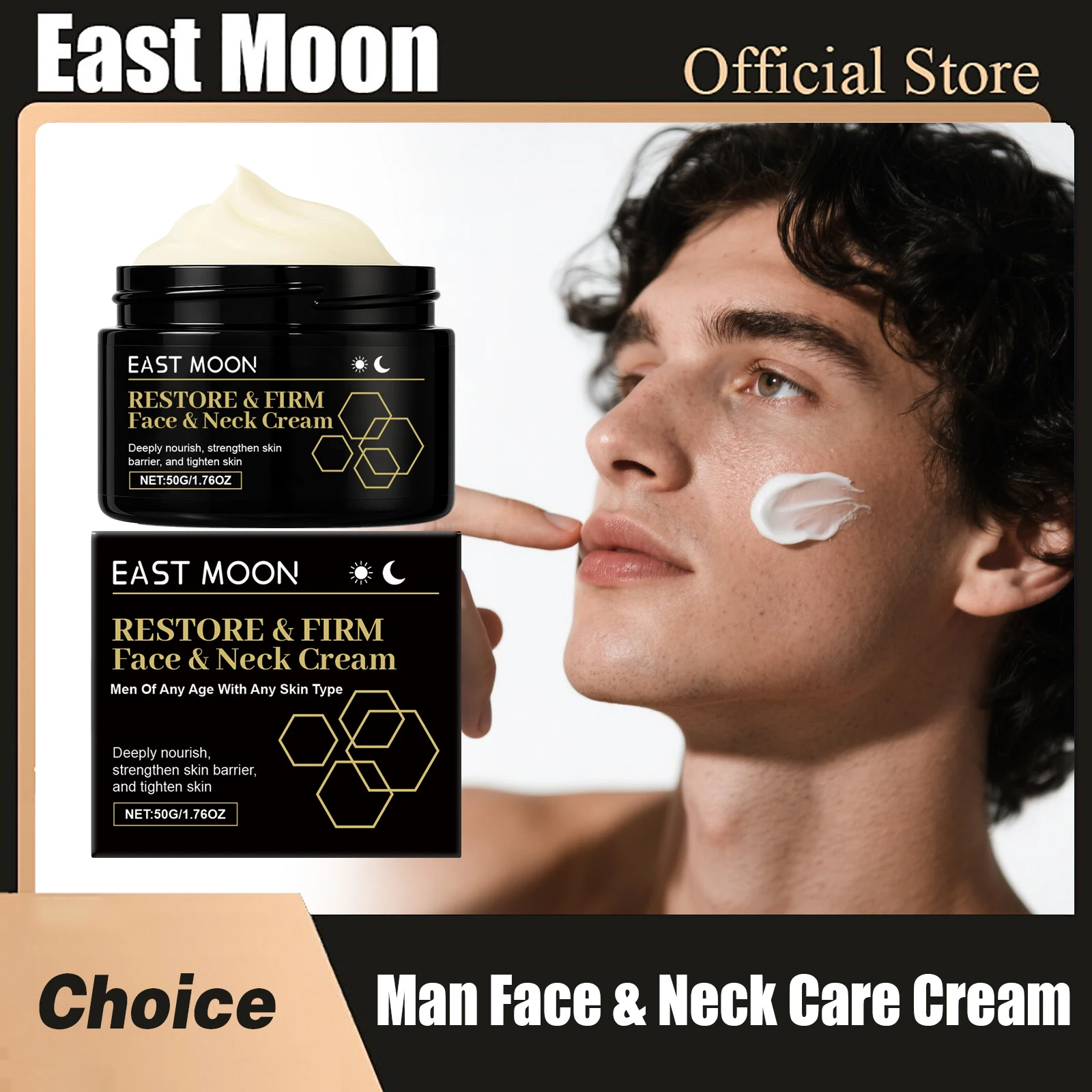 East Moon Man Face Skin Care Cream Reduce Fine Lines Deeply Moisturizing Increase Elasticity Lasting Lifting Neck Firming Cream
East Moon Man Face Skin Care Cream Reduce Fine Lines Deeply Moisturizing Increase Elasticity Lasting Lifting Neck Firming Cream