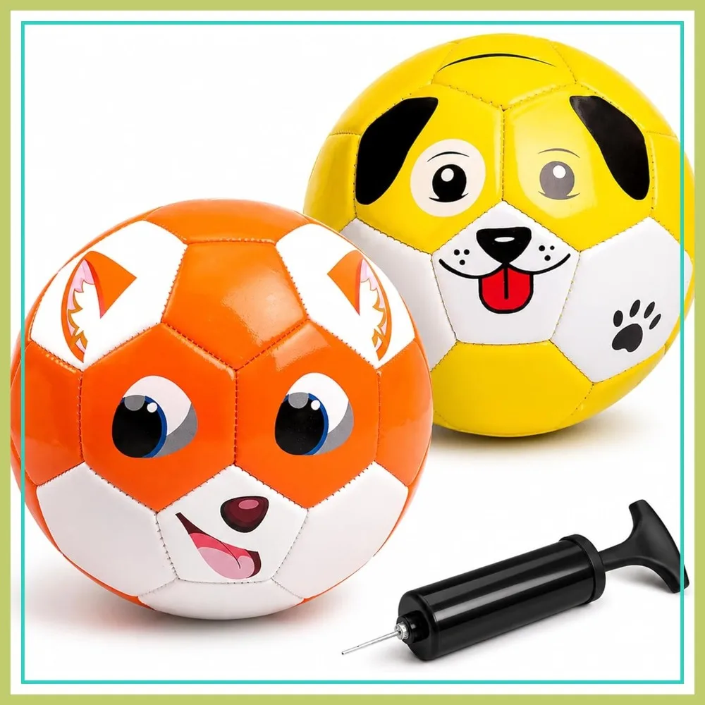 Toddler Soccer Ball Size 2 - Soft Kids Ball 2 Pack for Ages 1-5 - Cartoon Sports Toy for Indoor Outdoor Games
Toddler Soccer Ball Size 2 - Soft Kids Ball 2 Pack for Ages 1-5 - Cartoon Sports Toy for Indoor Outdoor Games
