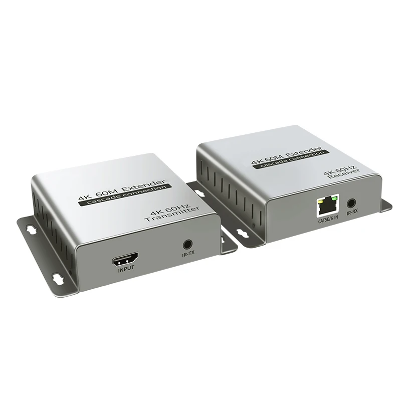 4K 60Hz 60m RJ45 Cat6 Network Cable Ethernet Extender HDMI Video Transmitter Receiver Can One TX To Many RX Cascade Connection
4K 60Hz 60m RJ45 Cat6 Network Cable Ethernet Extender HDMI Video Transmitter Receiver Can One TX To Many RX Cascade Connection
