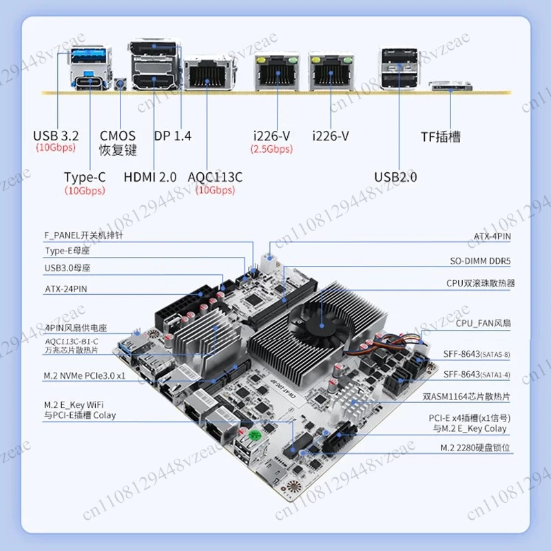 N150/N355 DDR5 M.2 NVMe 10G PCIE Expansion 8-bit 10 Gigabit NAS Main Board
N150/N355 DDR5 M.2 NVMe 10G PCIE Expansion 8-bit 10 Gigabit NAS Main Board