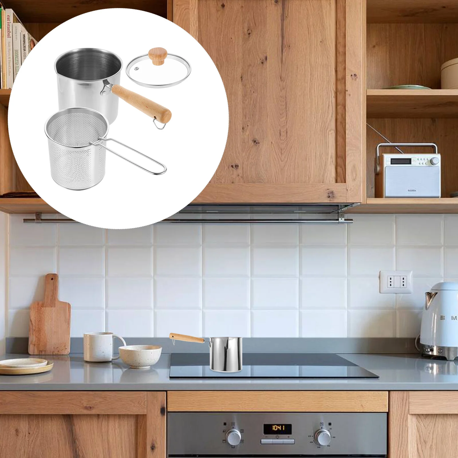 Fry Pan Pot Saucepan Portable Boil Kit Non Stick Frying Basket with Handle Filter Baby
Fry Pan Pot Saucepan Portable Boil Kit Non Stick Frying Basket with Handle Filter Baby