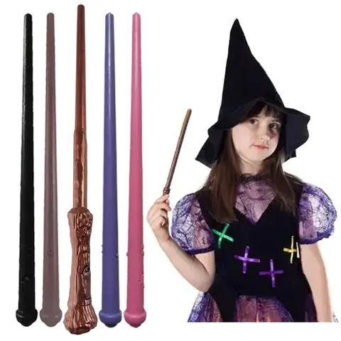 Magic Wand Glowing Sound Plastic Wizard Hat Wizarding Stick Stage Cosplay Play Props Halloween Festival Gathering Gift TMZ