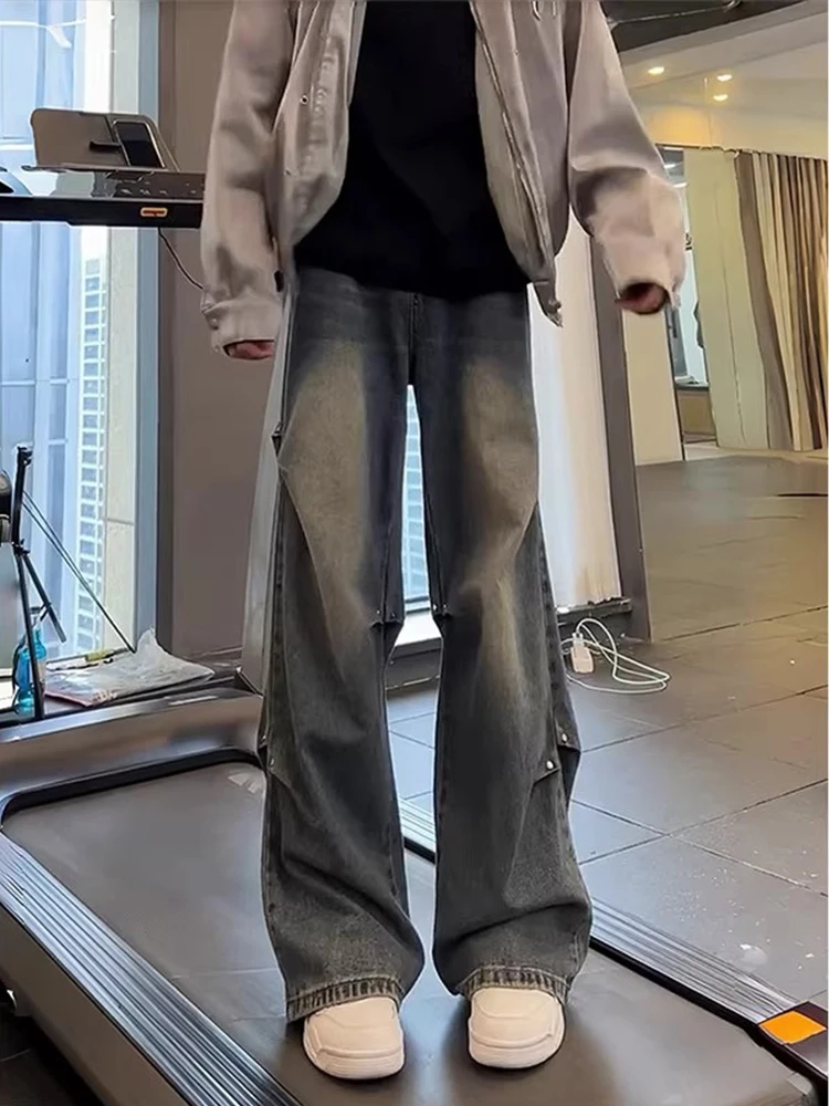Retro Blue Bell Bot Straight Leg Jeans Men's American Sle Pleated Rivet Workwear High Street Vibe Pants Casual Wear
Retro Blue Bell Bot Straight Leg Jeans Men's American Sle Pleated Rivet Workwear High Street Vibe Pants Casual Wear