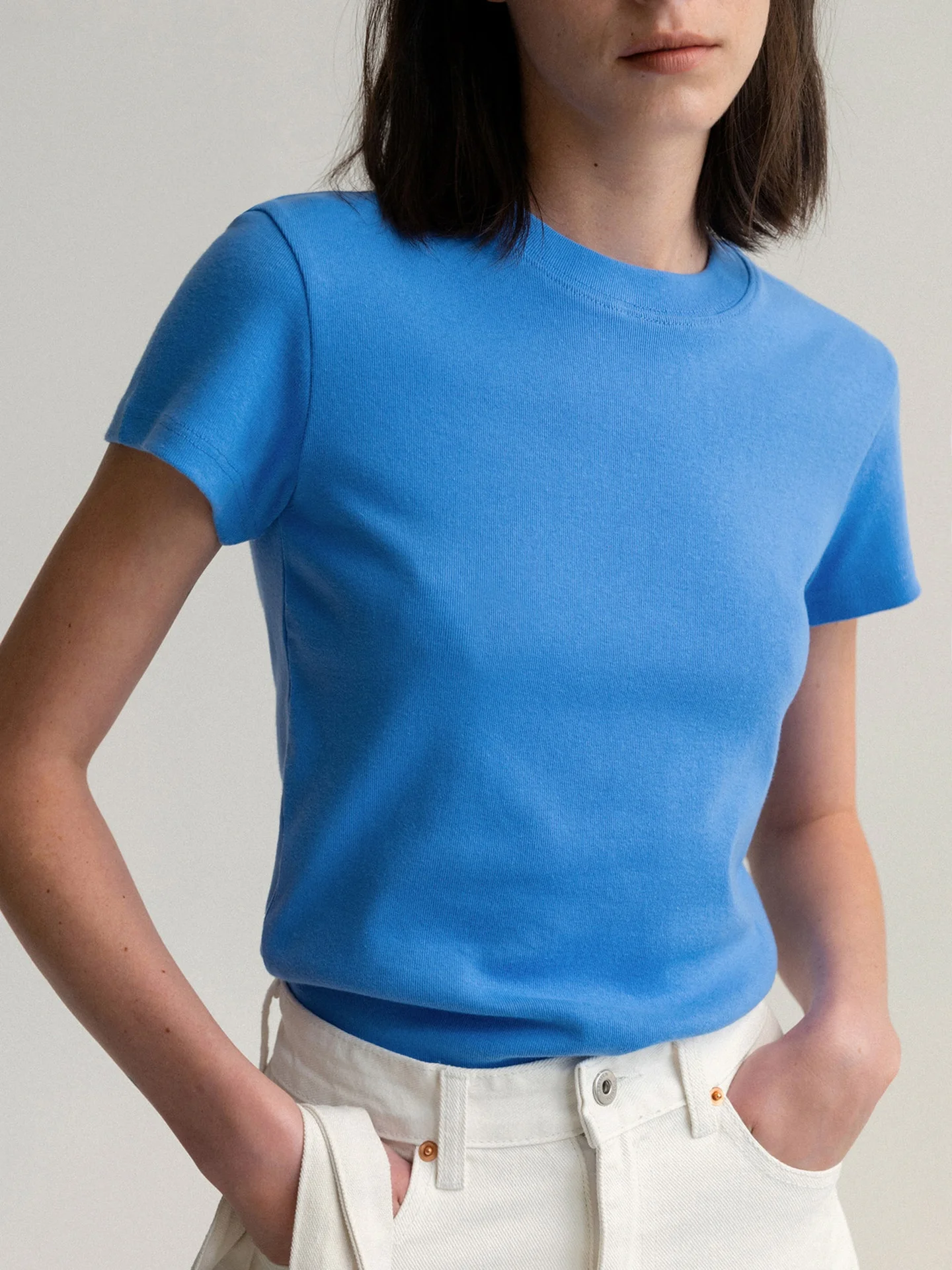 Nothingwritten High-Tead Count Cotton Basic ort Sve Women's T-irt round Ne Casual Slim Fit Summer Top
Nothingwritten High-Tead Count Cotton Basic ort Sve Women's T-irt round Ne Casual Slim Fit Summer Top
