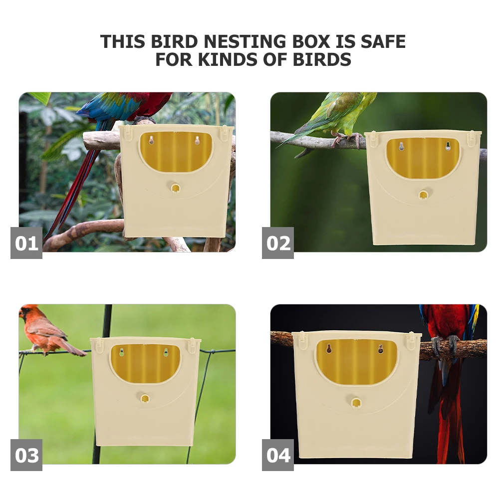 3Pcs Bird Breeding Box Stable Plastic Nesting Boxes Parakeet Bird Nest Outdoor Breeding Nesting Box Birds Plastic Nest
3Pcs Bird Breeding Box Stable Plastic Nesting Boxes Parakeet Bird Nest Outdoor Breeding Nesting Box Birds Plastic Nest