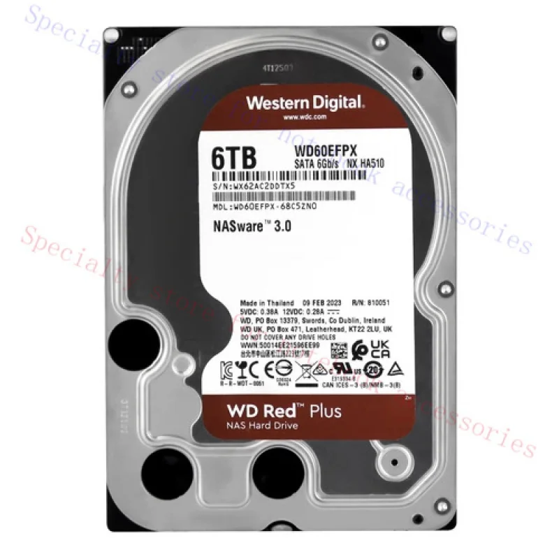 R+ For Western Digital WD 6TB Red Plus NAS SATA HDD Internal Hard Drive WD60EFPX
R+ For Western Digital WD 6TB Red Plus NAS SATA HDD Internal Hard Drive WD60EFPX