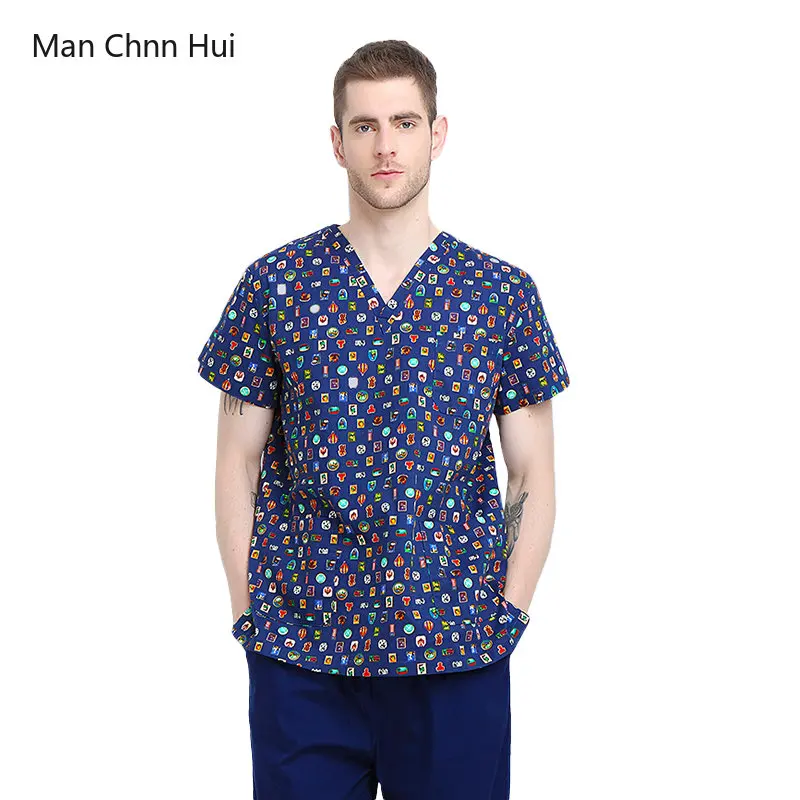 Scrubs Medical Uniform Men Pure Cotton Surgical Costume Hospital Operating Room Working Clothes Lab Coat Pet Shop Print Overalls
Scrubs Medical Uniform Men Pure Cotton Surgical Costume Hospital Operating Room Working Clothes Lab Coat Pet Shop Print Overalls