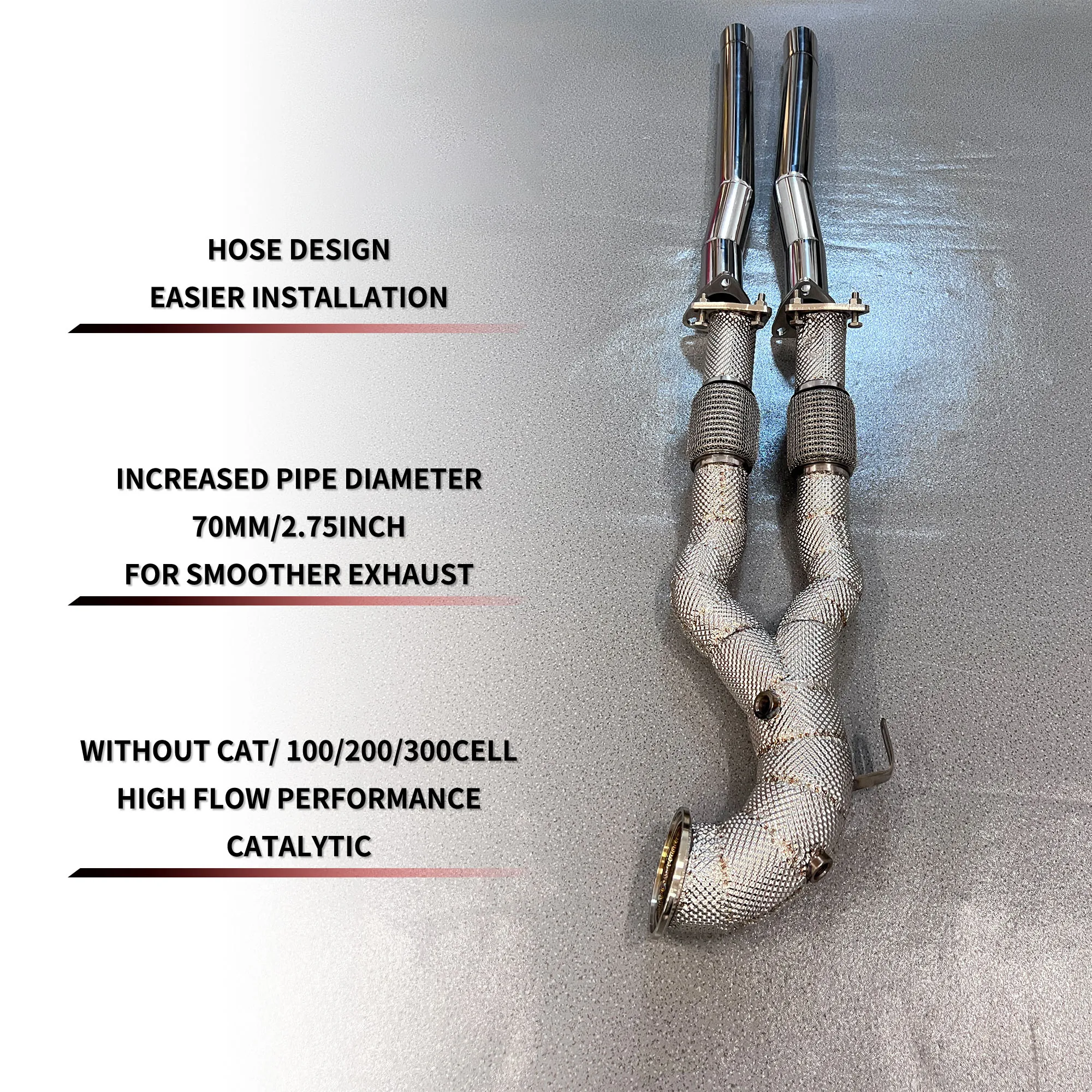 Factory Stock Exhaust Direct Sales Catted Downpipe For Audi RS3 2.5T Exhaust-Headers Pipe With Heat Protector Front Pipe
Factory Stock Exhaust Direct Sales Catted Downpipe For Audi RS3 2.5T Exhaust-Headers Pipe With Heat Protector Front Pipe