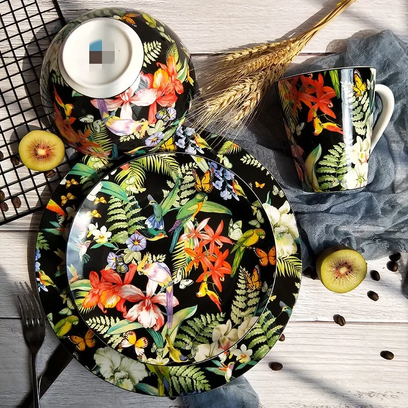 Spanish Flower Tableware Porcelain Dinner Plates, Cereals Bowl Mug, Main Dish, Dessert Plate, Western Food for Home Kitchenware
Spanish Flower Tableware Porcelain Dinner Plates, Cereals Bowl Mug, Main Dish, Dessert Plate, Western Food for Home Kitchenware