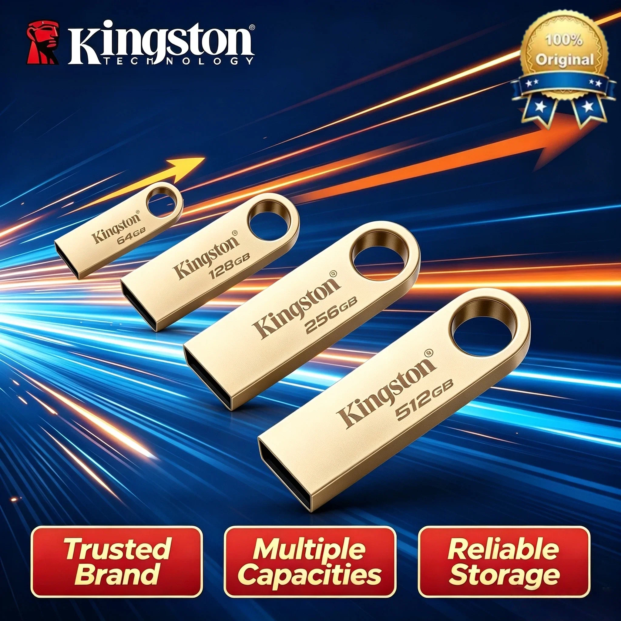 Kingston USB 3.2 Metal Pen Drive High Speed 220Mb/s Read 100Mb/s Write Flash Drive for Car TV USB Disk Stick
Kingston USB 3.2 Metal Pen Drive High Speed 220Mb/s Read 100Mb/s Write Flash Drive for Car TV USB Disk Stick