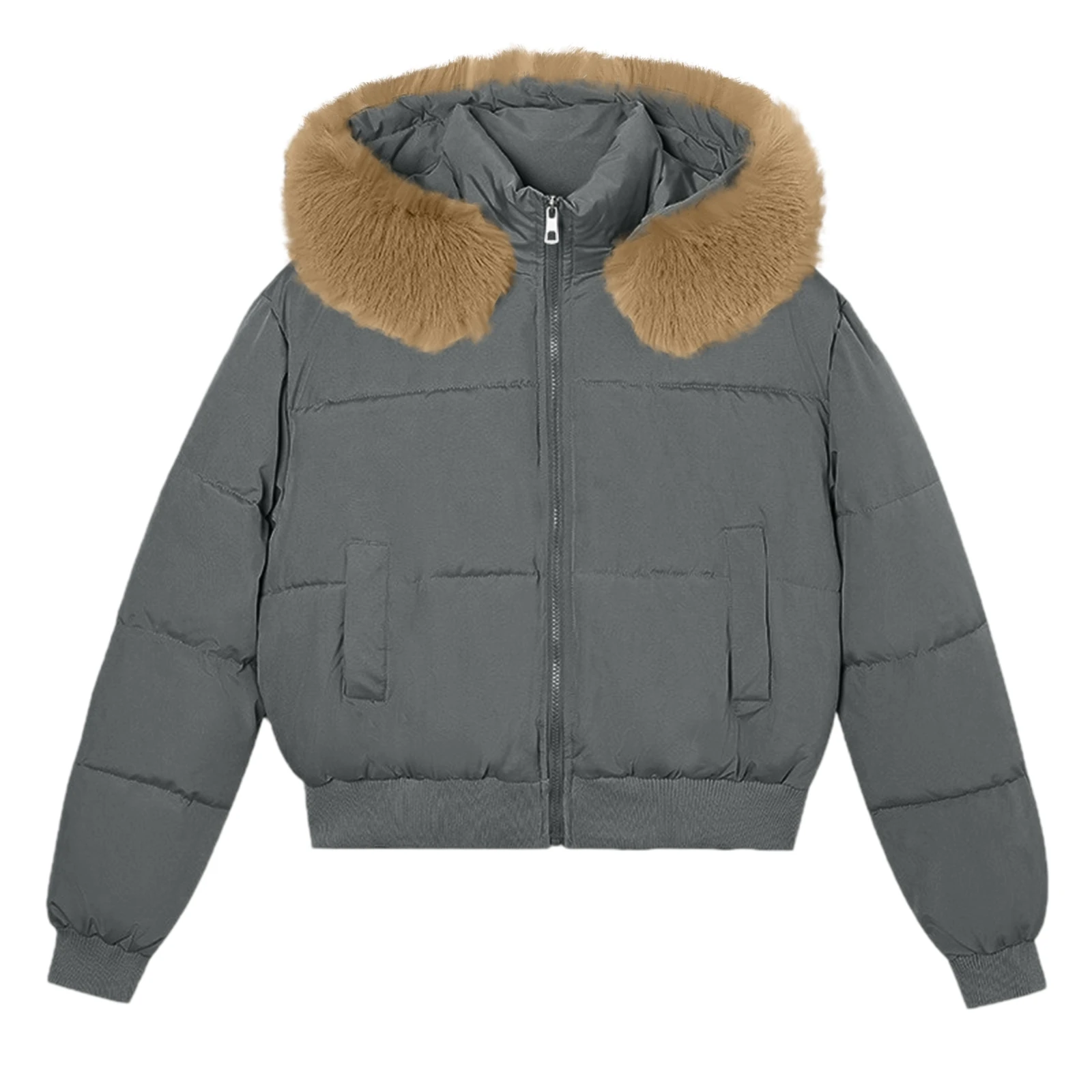 Женское зимнее дизайнерское короткое хлопковое пальто с меховым воротником и однотонной удобной теплой хлебной курткой
Женское зимнее дизайнерское короткое хлопковое пальто с меховым воротником и однотонной удобной теплой хлебной курткой