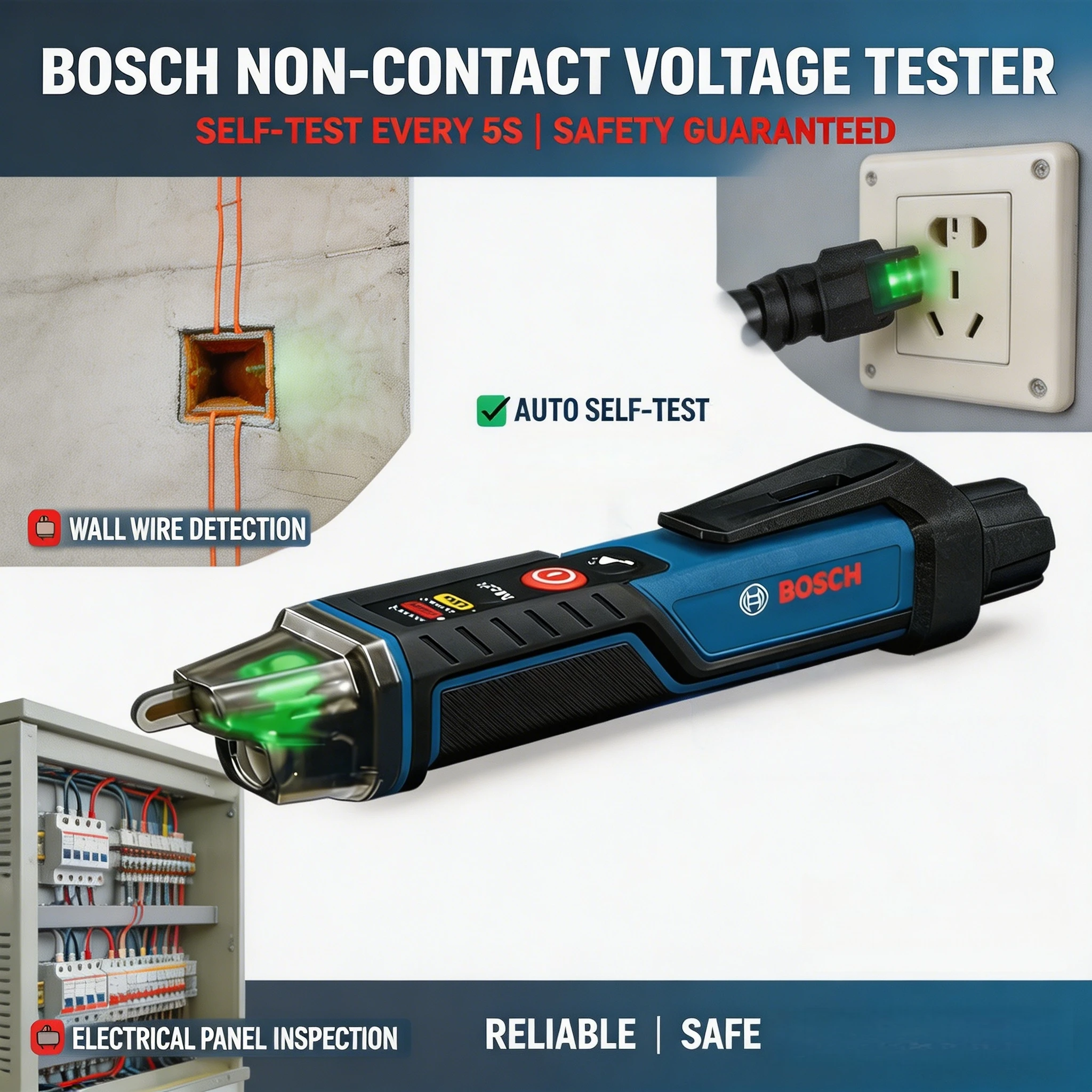 Bosch GVD 1000-17 Non-Contact Voltage Pen, No-Touch Detection, Safety-First Design for Fast, Accurate Voltage Checks
Bosch GVD 1000-17 Non-Contact Voltage Pen, No-Touch Detection, Safety-First Design for Fast, Accurate Voltage Checks