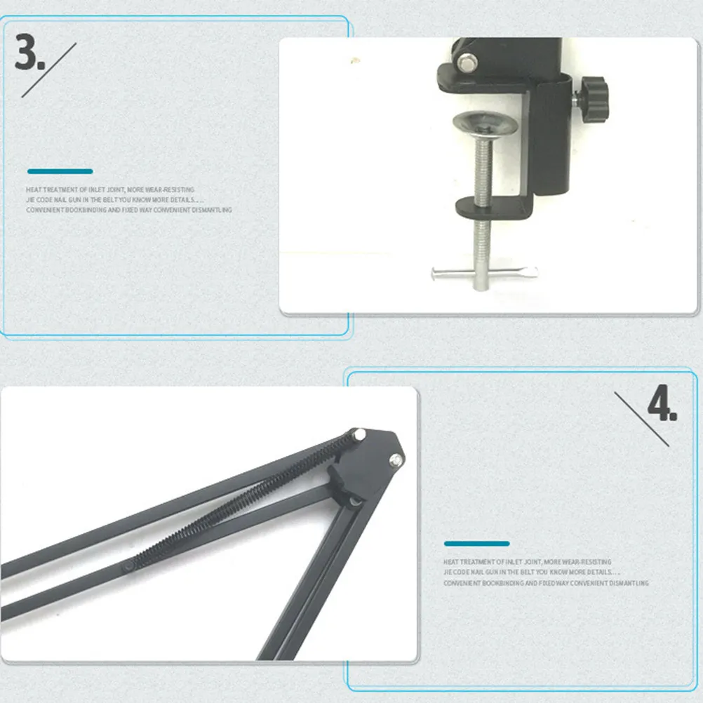 Studio Desktop Microphone Stand Adjustable Suspension Boom Scissor Arm Desk Clamp Mount for Broadcasting Video Recording 1500G
Studio Desktop Microphone Stand Adjustable Suspension Boom Scissor Arm Desk Clamp Mount for Broadcasting Video Recording 1500G