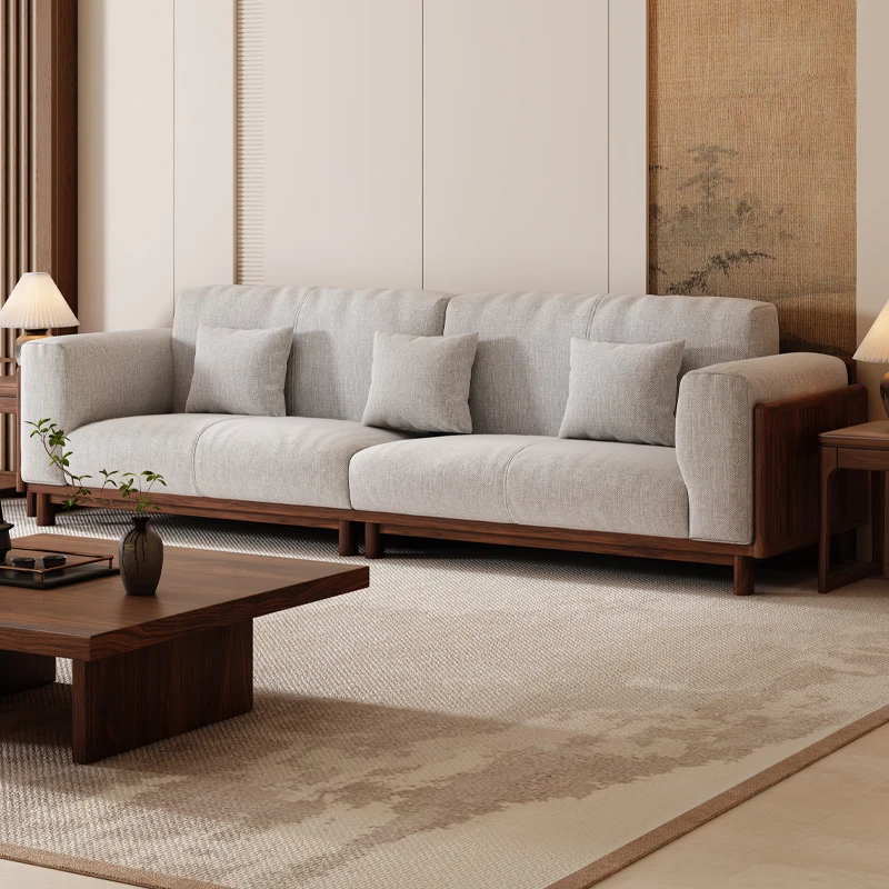 Black walnut new Chinese cotton and linen Song Dynasty aesthetic leather solid wood sofa living room 2025 new zen high-end
Black walnut new Chinese cotton and linen Song Dynasty aesthetic leather solid wood sofa living room 2025 new zen high-end