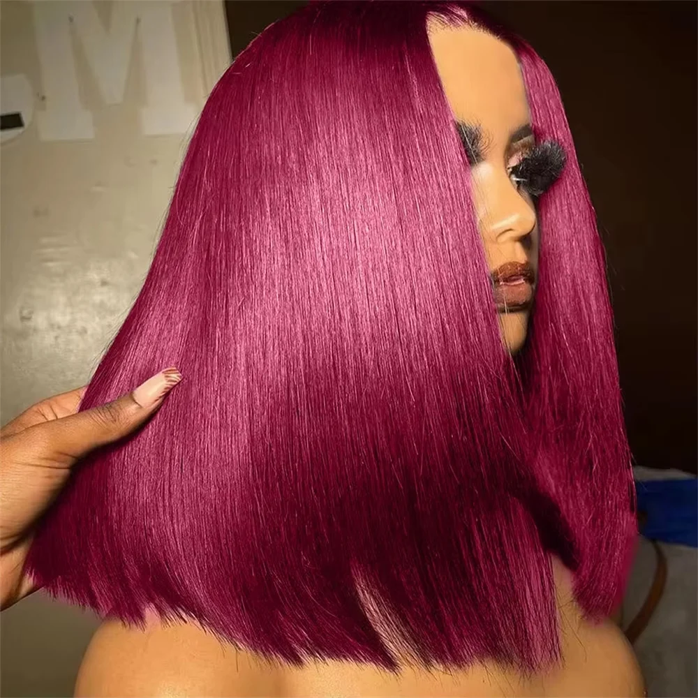 99J Burgundy Bob Wig 13x4 Lace Frontal Bob Wigs 14 Inches Pre Plucked 99J Colored Straight Short Bob Wigs For Black Women
99J Burgundy Bob Wig 13x4 Lace Frontal Bob Wigs 14 Inches Pre Plucked 99J Colored Straight Short Bob Wigs For Black Women