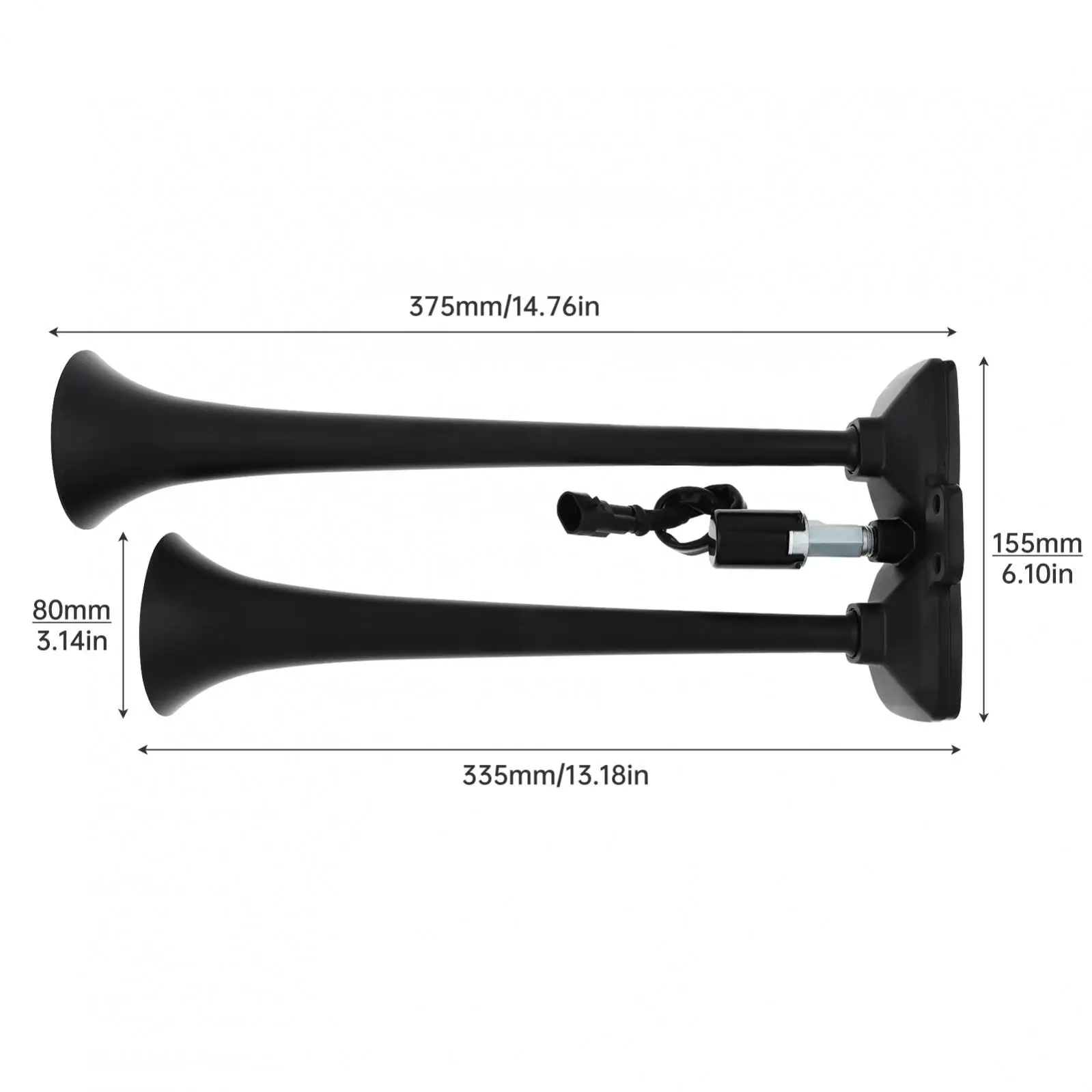 24V Super Loud 300dB Zinc Alloy Dual Trumpet Air Horn for Car / Vehicle / Truck with High / Low Tones,High Pitched Air Horn
24V Super Loud 300dB Zinc Alloy Dual Trumpet Air Horn for Car / Vehicle / Truck with High / Low Tones,High Pitched Air Horn