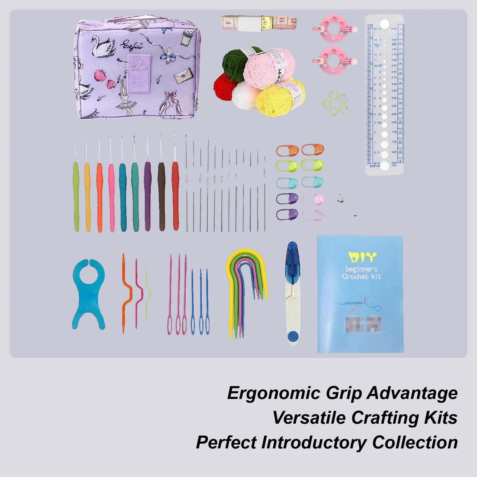 Crochet Kit For Beginners Portable Hand Knitting Art Tools Knitting Kit For Holiday Birthday Christmas Adults Experienced Lovers
Crochet Kit For Beginners Portable Hand Knitting Art Tools Knitting Kit For Holiday Birthday Christmas Adults Experienced Lovers