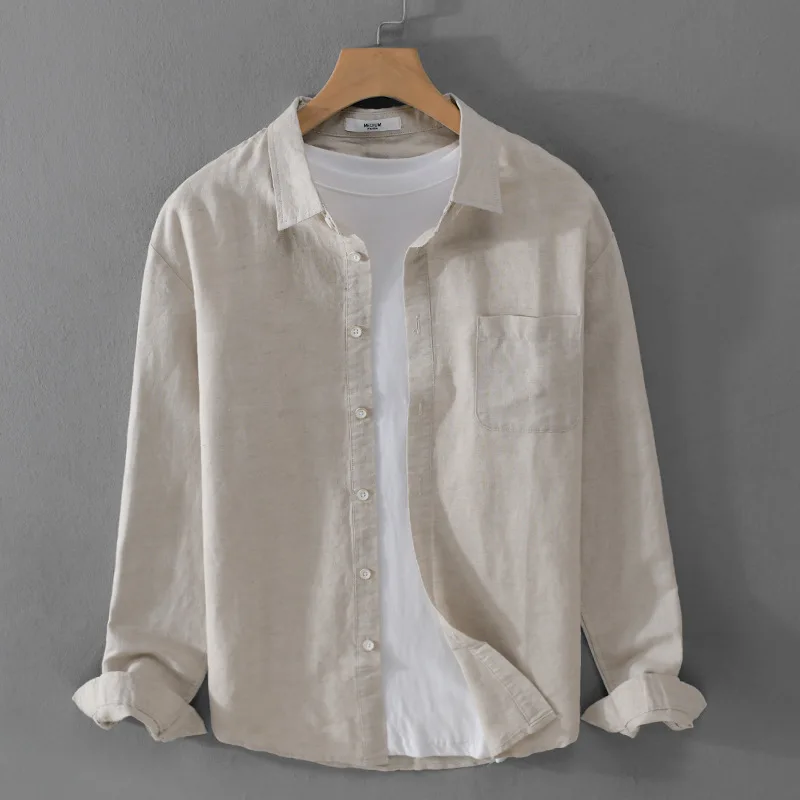 Beach Breathable Cotton Linen Shirt Men Spring Summer Daily Casual Slim Shirt Lapel Pocket Long Sleeve Shirts Man Simple Clothes
Beach Breathable Cotton Linen Shirt Men Spring Summer Daily Casual Slim Shirt Lapel Pocket Long Sleeve Shirts Man Simple Clothes