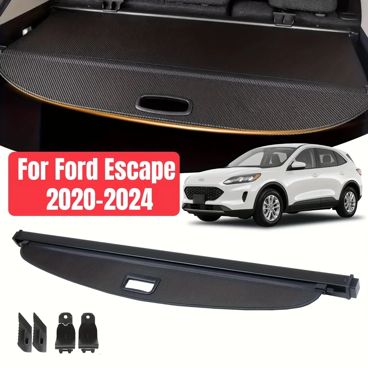 For Ford Escape 2020-2024 Retractable Cargo Cover - Foldable Waterproof Black ABS Rear Trunk Security Shade Protect Privacy
For Ford Escape 2020-2024 Retractable Cargo Cover - Foldable Waterproof Black ABS Rear Trunk Security Shade Protect Privacy