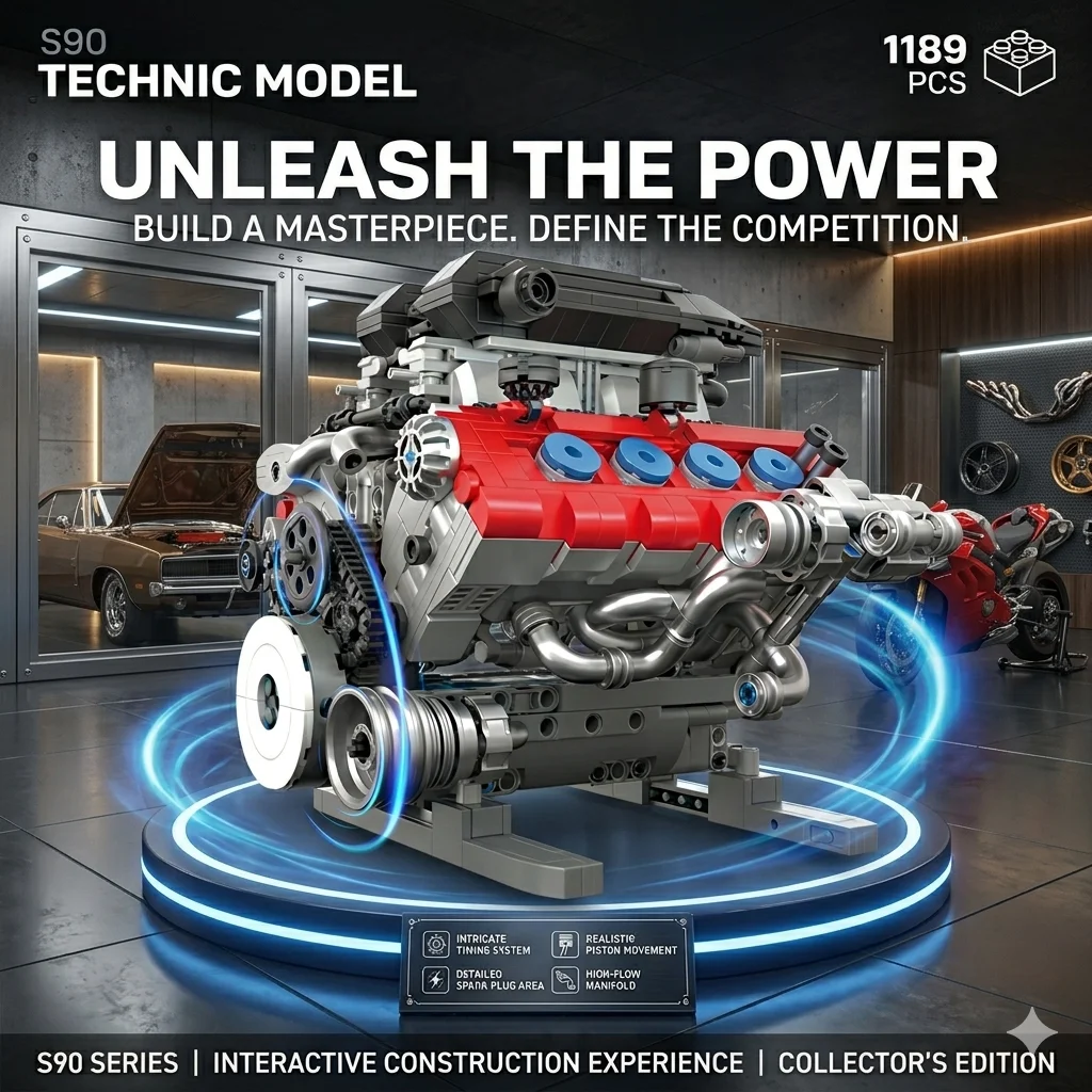 1189PCS MOC S90 Engine Building Blocks DIY Technic Car Motor Model Bricks Tech Series Creative Construction Collection Toy Adult
1189PCS MOC S90 Engine Building Blocks DIY Technic Car Motor Model Bricks Tech Series Creative Construction Collection Toy Adult