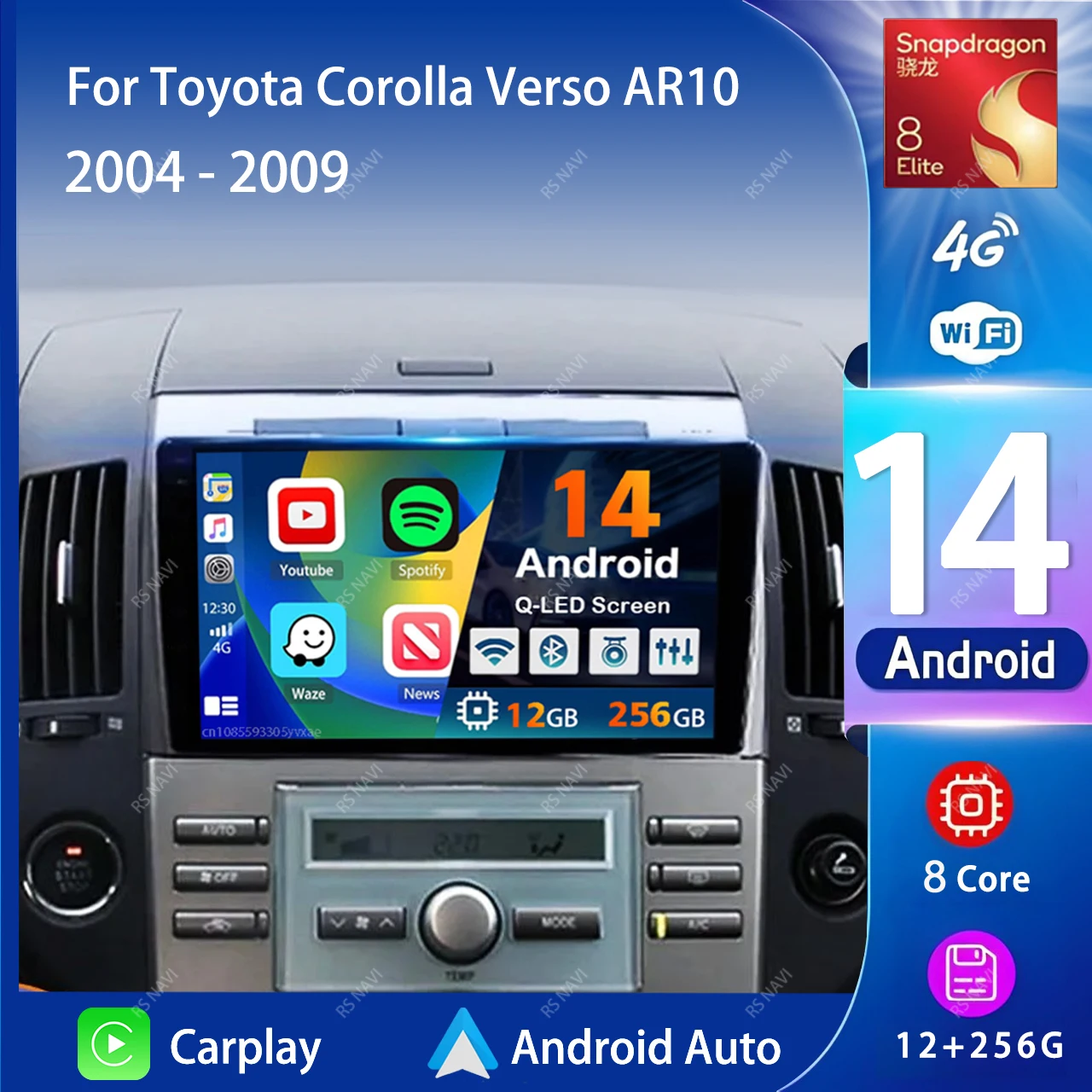 Android 14 Car radio Navigation Multimedia Player for Toyota Corolla Verso AR10 2004 - 2009 Carplay Auto Stereo 2 DIN DVD GPS BT
Android 14 Car radio Navigation Multimedia Player for Toyota Corolla Verso AR10 2004 - 2009 Carplay Auto Stereo 2 DIN DVD GPS BT