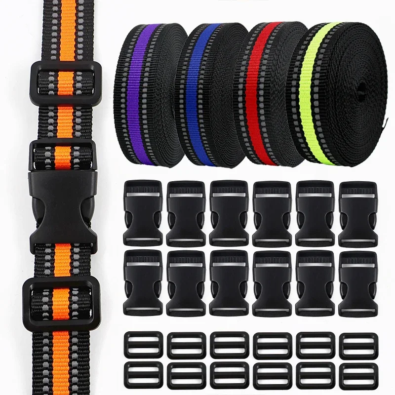 15/20/25mm Reflective Webbing Clip Bag Hook Buckle Dog Collar Strap Adjust Suit Accessories Ribbon Tape Sliders Release Buckles
15/20/25mm Reflective Webbing Clip Bag Hook Buckle Dog Collar Strap Adjust Suit Accessories Ribbon Tape Sliders Release Buckles