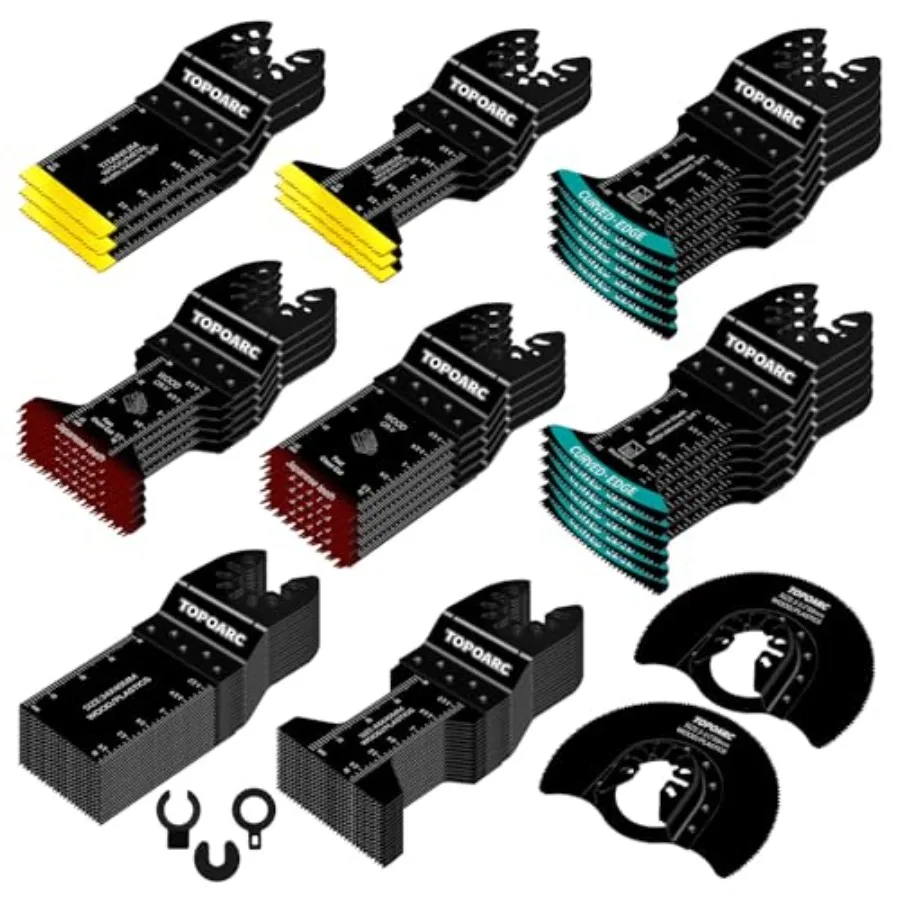 60 PCS Oscillating Tool Blade Professional Curved Edge Multitool Blades Titanium Oscillating Saw Blades Quick Release Saw Blade
60 PCS Oscillating Tool Blade Professional Curved Edge Multitool Blades Titanium Oscillating Saw Blades Quick Release Saw Blade