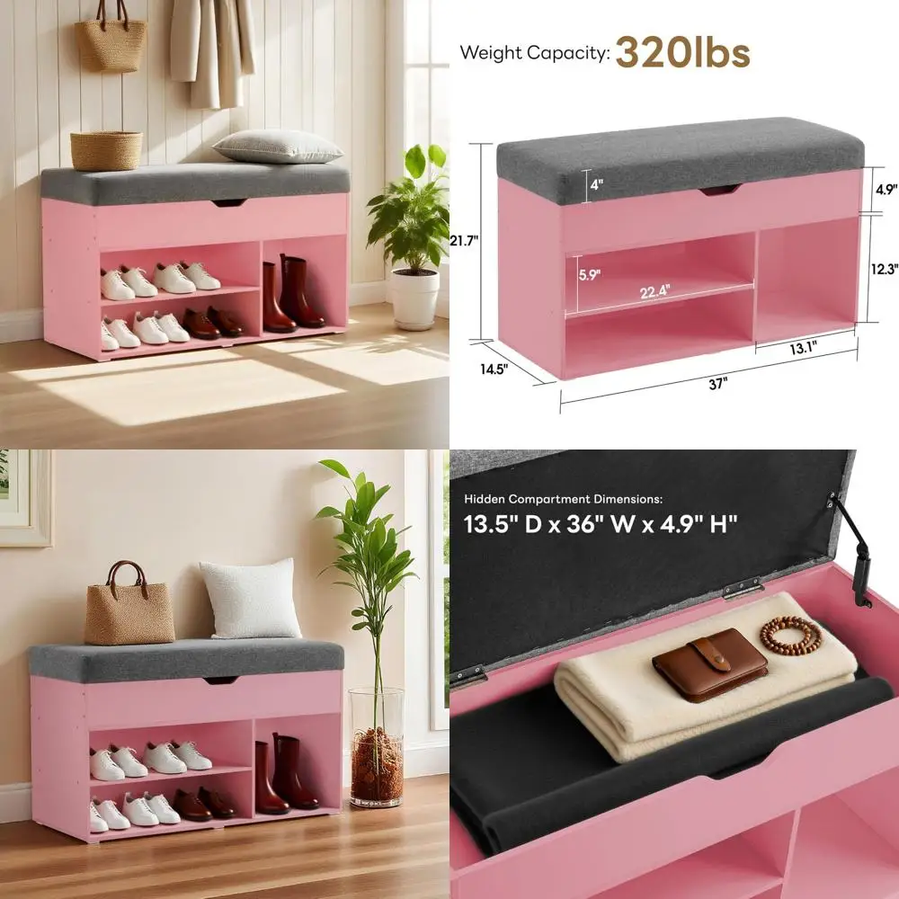 2-х ярусная скамья для хранения обуви с подушкой для прихожей, гостиной или прихожей - 37
2-х ярусная скамья для хранения обуви с подушкой для прихожей, гостиной или прихожей - 37