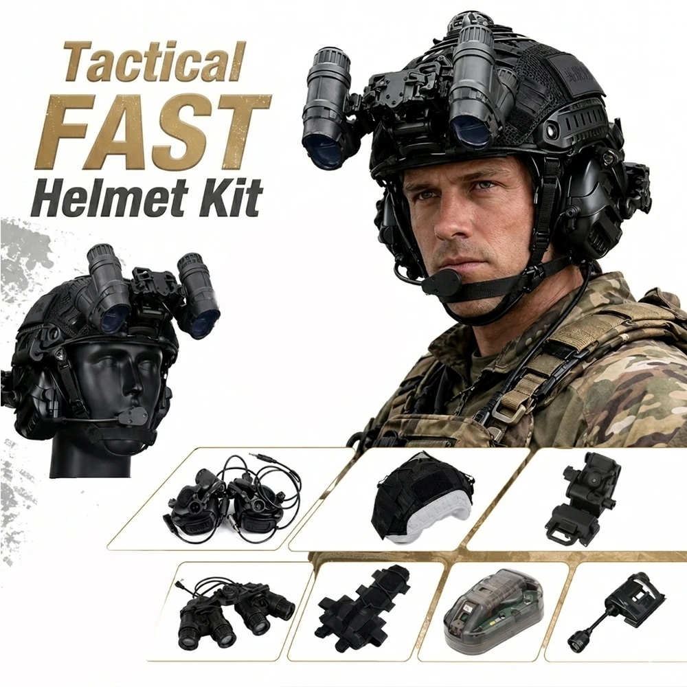 Tactical FAST Helmet Kit with Night Vision Model Airsoft Shooting Helmet Wargame Full Helmet Set For Outdoor CS Wargame Training
Tactical FAST Helmet Kit with Night Vision Model Airsoft Shooting Helmet Wargame Full Helmet Set For Outdoor CS Wargame Training
