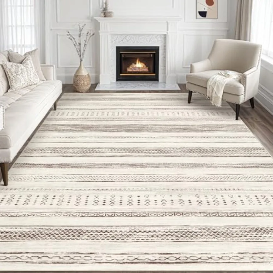 Living Room Area Rug - 8x10 Washable Large Soft Brown Beige Neutral Boho Moroccan Bohemian Farmhouse Indoor Floor Carpet for Be
Living Room Area Rug - 8x10 Washable Large Soft Brown Beige Neutral Boho Moroccan Bohemian Farmhouse Indoor Floor Carpet for Be
