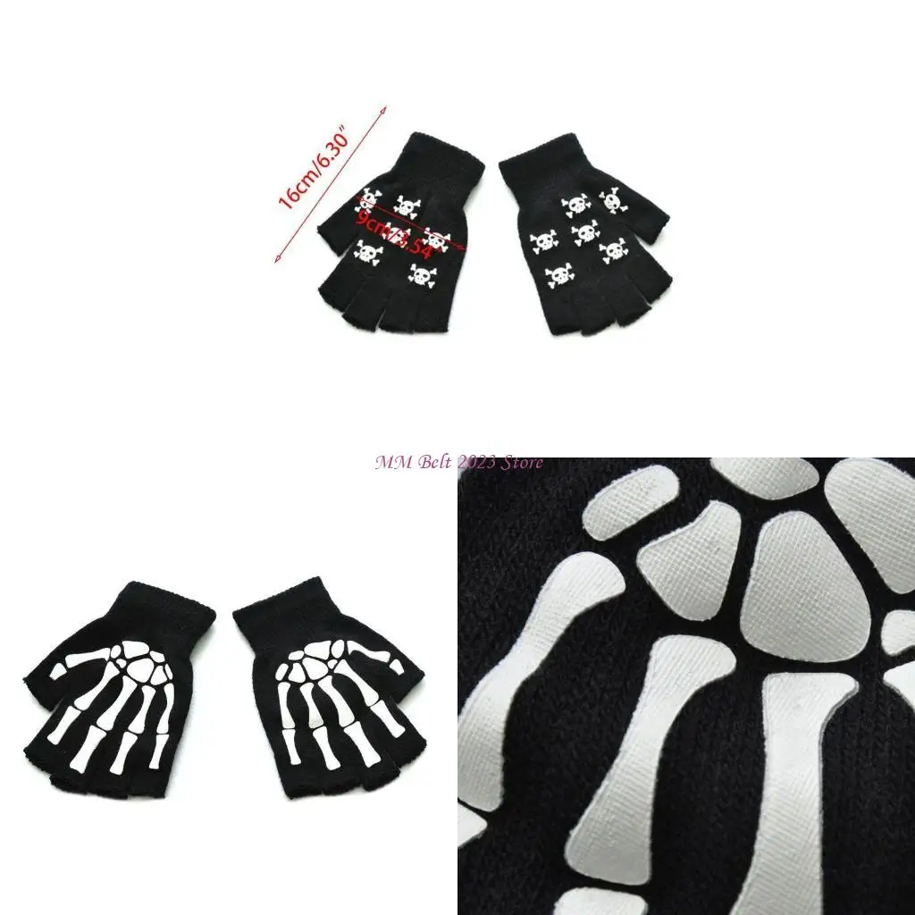 49ME Halloween Cosplay Fingerless Gloves Luminously Skull Skeleton Mitten for Women Men
49ME Halloween Cosplay Fingerless Gloves Luminously Skull Skeleton Mitten for Women Men