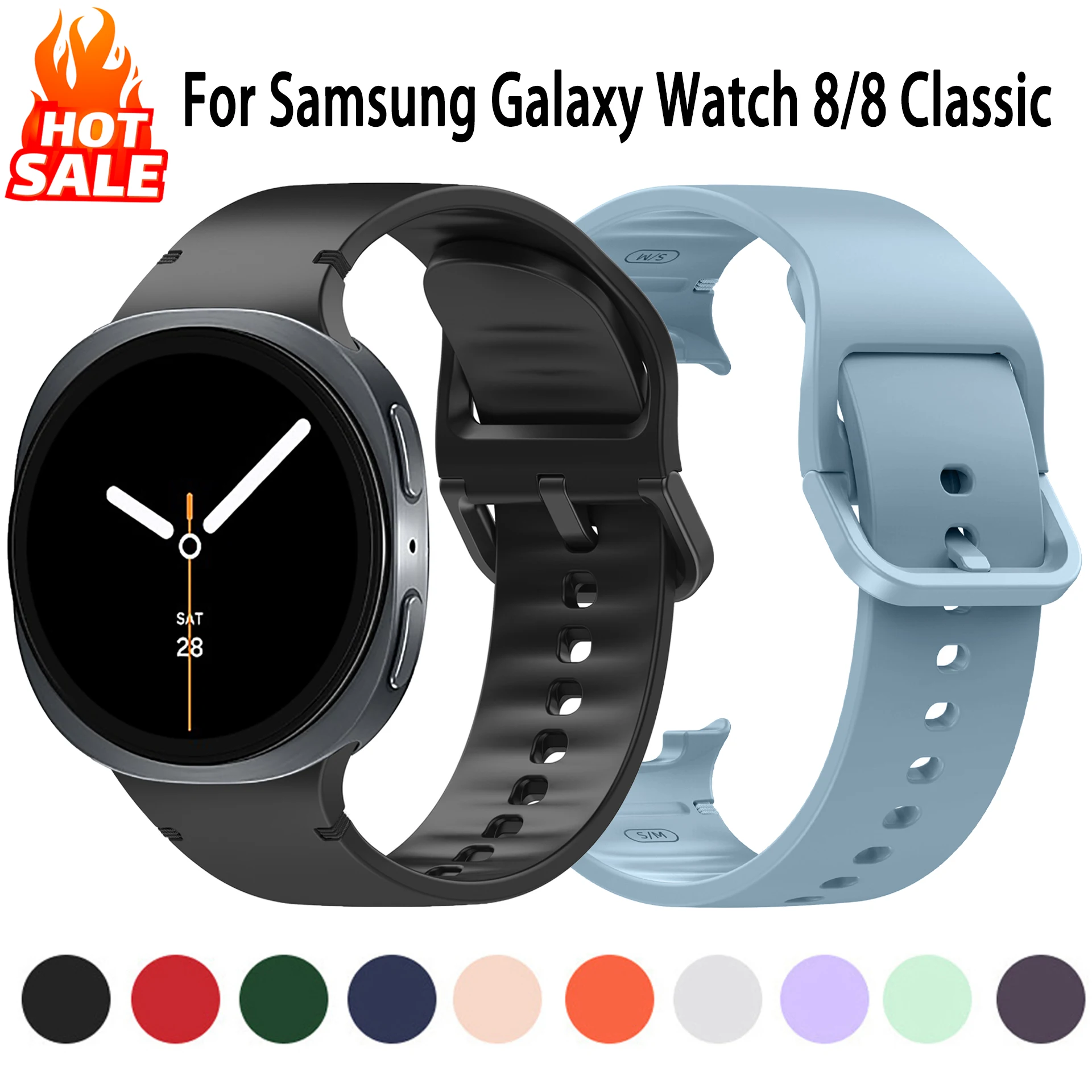 Original Strap For Samsung Galaxy Watch 8 44mm/40mm Bracelet Correa Galaxy Watch8 Classic 46mm silicone Smart Watch Sport Band
Original Strap For Samsung Galaxy Watch 8 44mm/40mm Bracelet Correa Galaxy Watch8 Classic 46mm silicone Smart Watch Sport Band