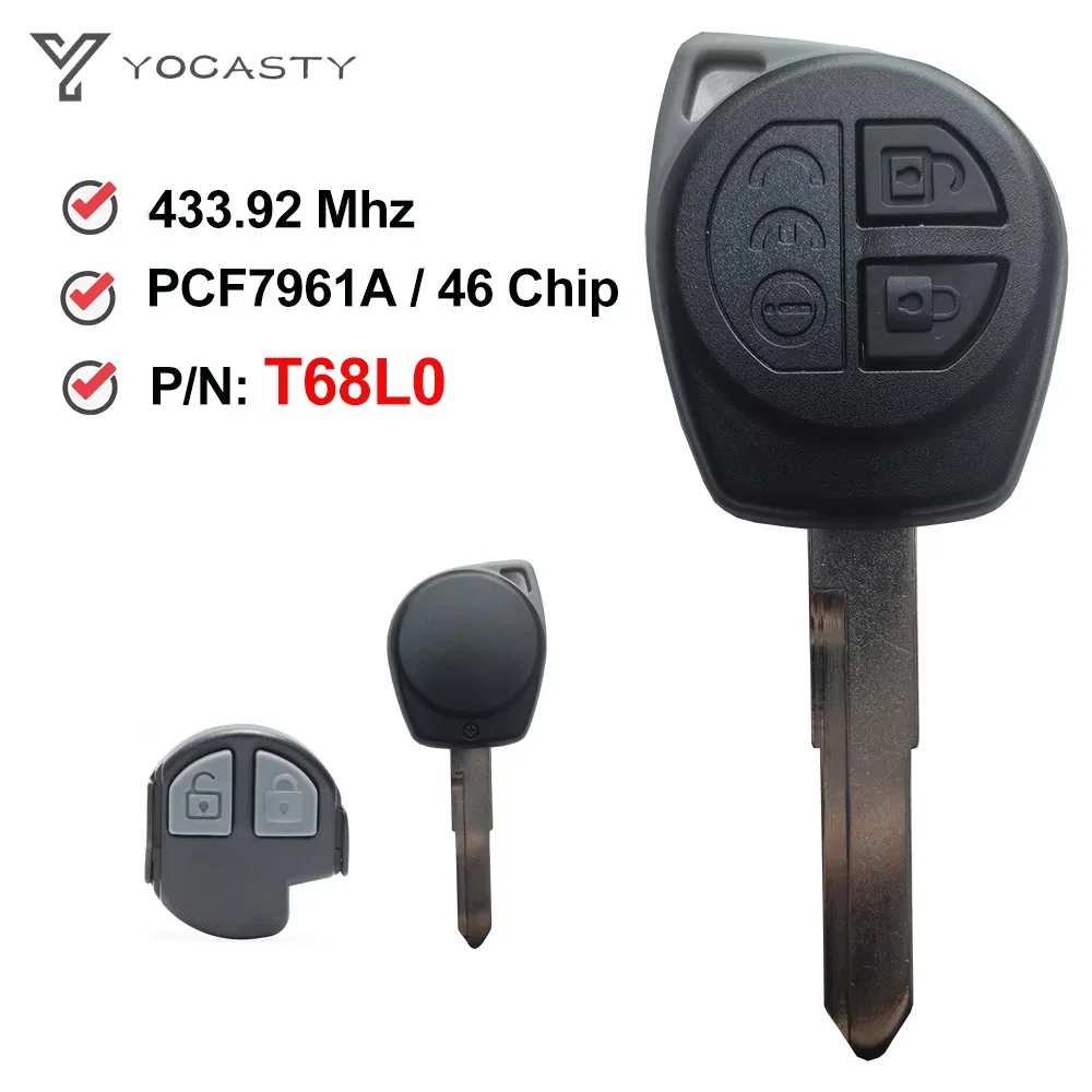 YOCASTY 2 Button 433.92MHz ID46 PCF7961A Remote Control Key Fob For Suzuki Swift T68L0 37145-71L20 37145-71L2