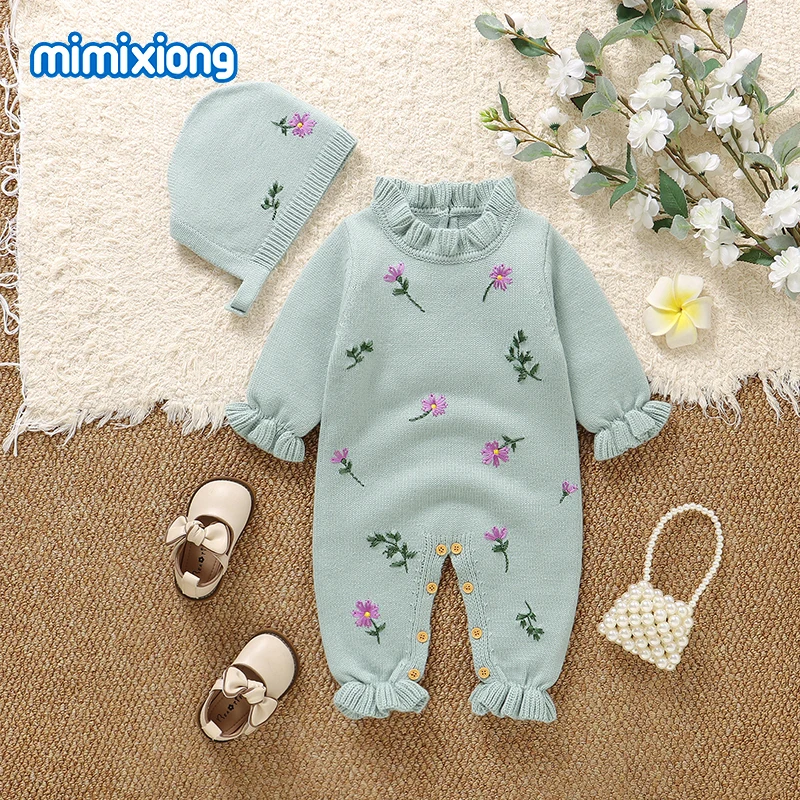 Newborn Baby Girls Rompers Clothes 0-18m Fashion Floral Knit Infant Full Sleeve Jumpsuits Hats Outfits Sets Toddler Costume 2pcs
Newborn Baby Girls Rompers Clothes 0-18m Fashion Floral Knit Infant Full Sleeve Jumpsuits Hats Outfits Sets Toddler Costume 2pcs