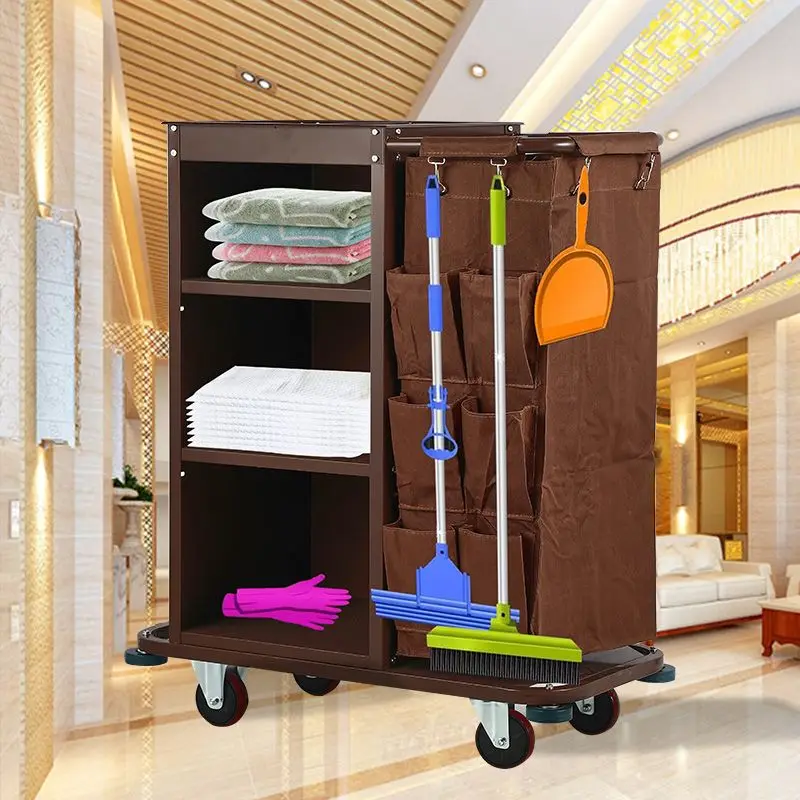 Hotel linen cart, guest room cleaning cart, multifunctional cleaning handcart
Hotel linen cart, guest room cleaning cart, multifunctional cleaning handcart
