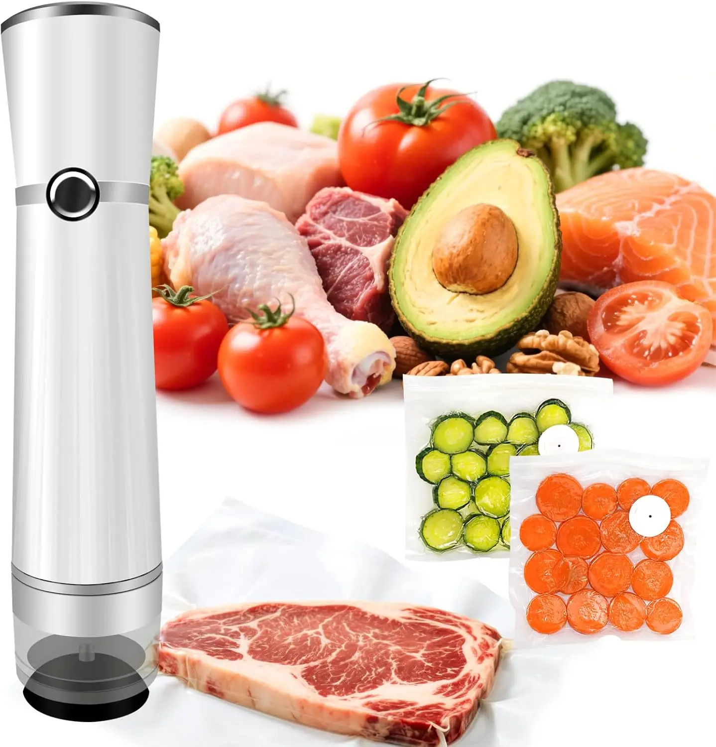 Handheld Vacuum Sealer for Food with Water Tank, Compact Vacuum Sealer Machine,Cordless Portable Food Saver Machine & 10
Handheld Vacuum Sealer for Food with Water Tank, Compact Vacuum Sealer Machine,Cordless Portable Food Saver Machine & 10