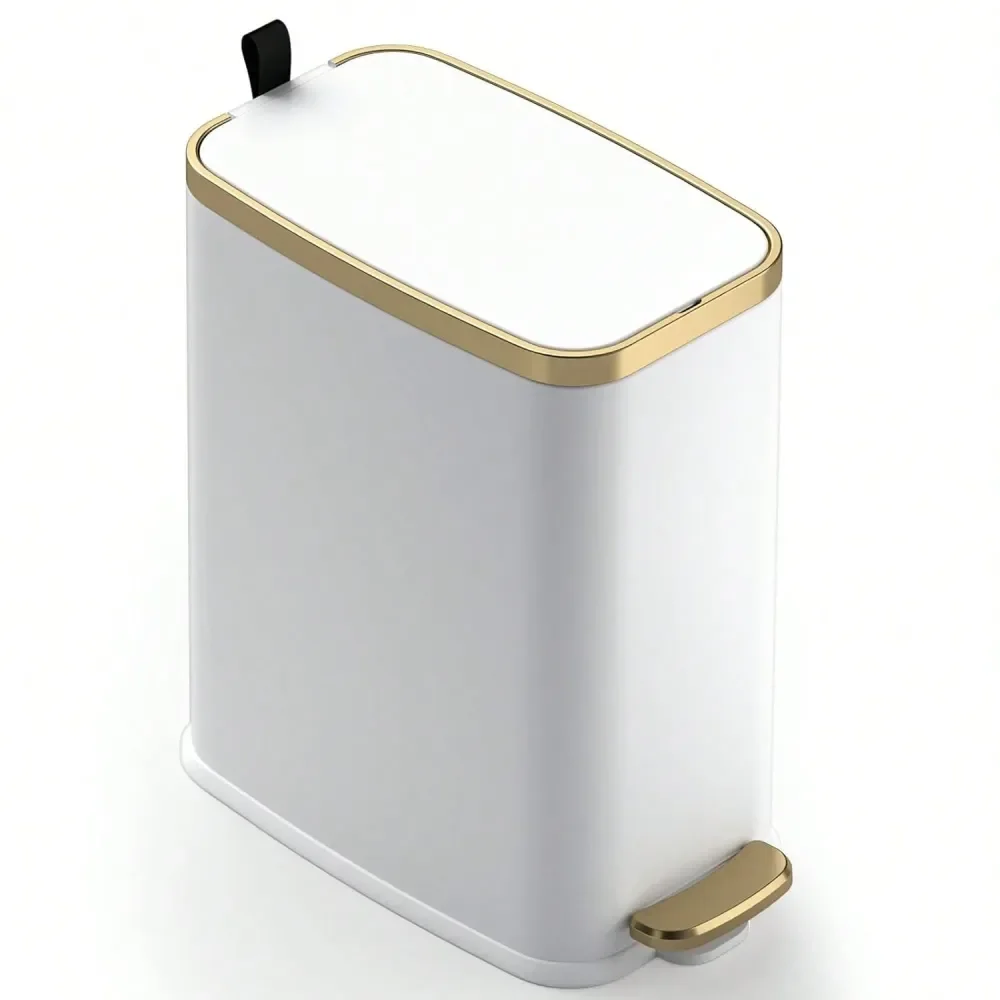 Bathroom Trash Can With Lid Soft Close5L 1.3 Gal Slim Garbage CanMetal Step WastebasketRectangle Narrow Waste Bin For Office, B
Bathroom Trash Can With Lid Soft Close5L 1.3 Gal Slim Garbage CanMetal Step WastebasketRectangle Narrow Waste Bin For Office, B
