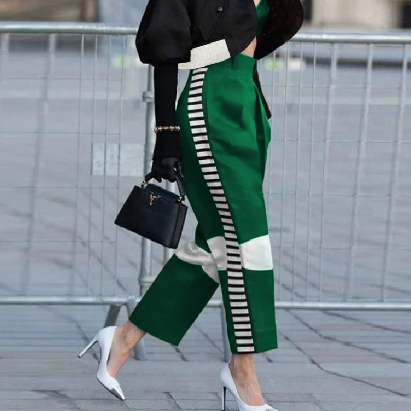Urban Beauty Contrast Striped Pants for Women New Spring High Waist Daily Office Trousers Summer Casual Streetwear Straight Pant
Urban Beauty Contrast Striped Pants for Women New Spring High Waist Daily Office Trousers Summer Casual Streetwear Straight Pant